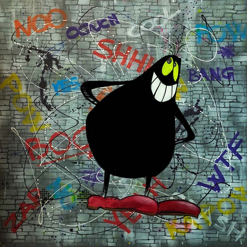 Cattiv_k - Acrilico su tela 100 x 100
